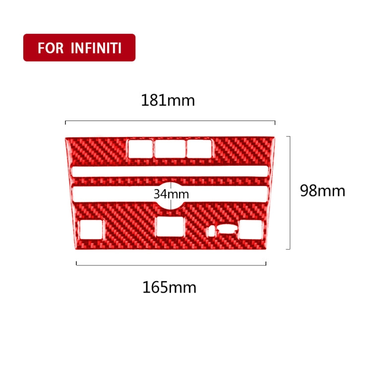 Car Carbon Fiber A Style CD Console Panel Decorative Sticker for Infiniti Q50 2014-2020, Right Drive(Red) - In Car by buy2fix | Online Shopping UK | buy2fix