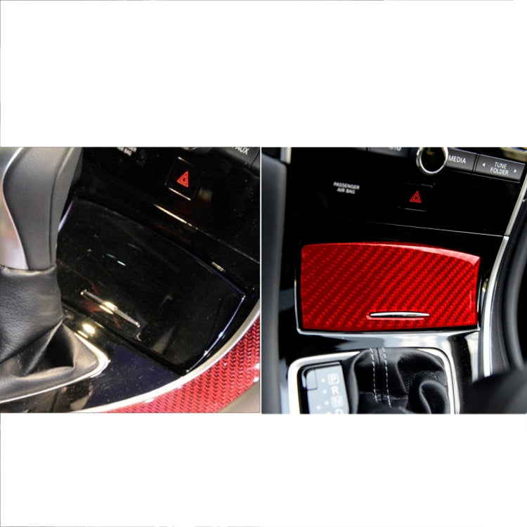 Car Carbon Fiber Gear Panel Ashtray Decorative Sticker for Infiniti Q50 2014-2020, Left and Right Drive (Red) - In Car by buy2fix | Online Shopping UK | buy2fix