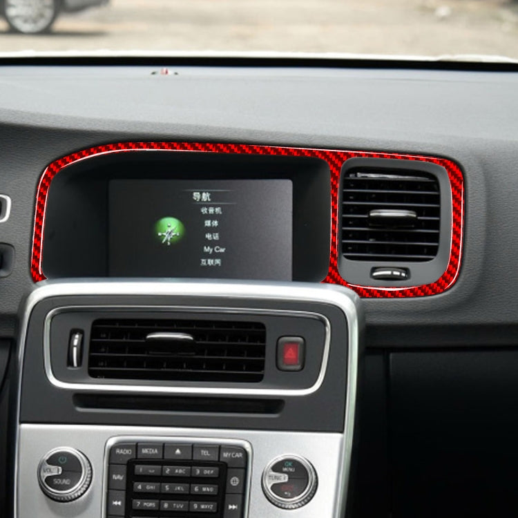 Car Carbon Fiber Navigation Frame Decorative Sticker for Volvo V60 2010-2017, Left Drive(Red) - In Car by buy2fix | Online Shopping UK | buy2fix