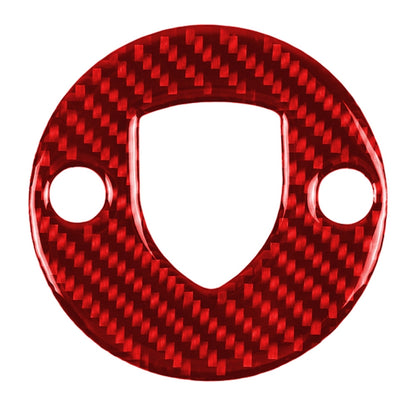 Car Carbon Fiber Steering Wheel Decorative Sticker for Porsche Macan 2014-2021, Left and Right Drive Universal (Red) - In Car by buy2fix | Online Shopping UK | buy2fix