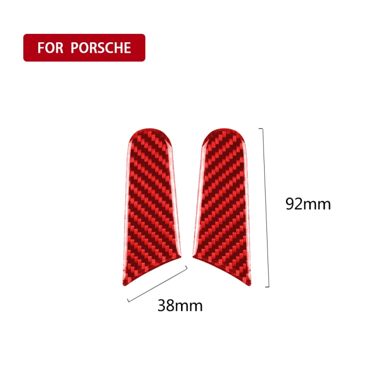 Car Carbon Fiber Rearview Mirror Decorative Sticker for Porsche Macan 2014-2021, Left and Right Drive Universal (Red) - In Car by buy2fix | Online Shopping UK | buy2fix