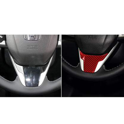 Car Carbon Fiber Steering Wheel Decorative Sticker for Honda Tenth Generation Civic 2016-2019, Left and Right Drive Universal (Red) - In Car by buy2fix | Online Shopping UK | buy2fix