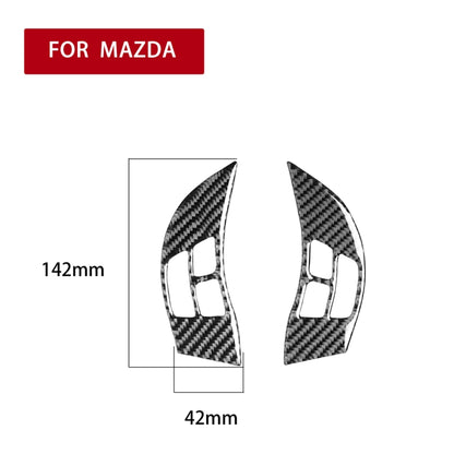 2 PCS Car Carbon Fiber Steering Wheel Decorative Sticker for Mazda RX8 2004-2008, Left and Right Drive Universal -  by buy2fix | Online Shopping UK | buy2fix