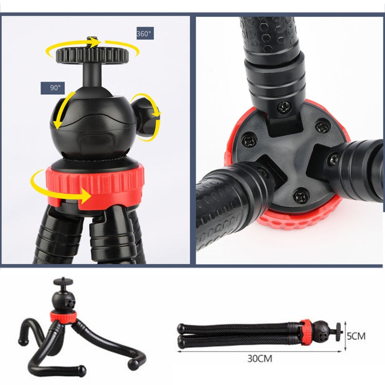 MZ305 Mini Octopus Flexible Tripod Holder with Ball Head for SLR Cameras, GoPro HERO10 Black / HERO9 Black / HERO8 Black /7 /6 /5 /5 Session /4 Session /4 /3+ /3 /2 /1, DJI Osmo Action, Xiaoyi and Other Action Cameras, Cellphone, Size:30cmx5cm - DJI & GoPro Accessories by buy2fix | Online Shopping UK | buy2fix