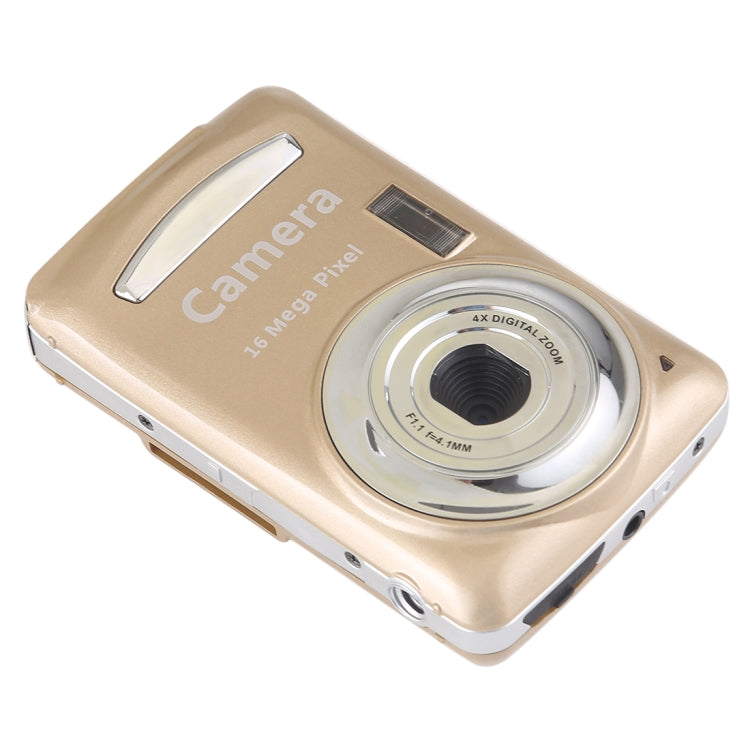 1280x720P HD 4X Digital Zoom 16.0 MP Digital Video Camera Recorder with 2.4 inch TFT Screen(Gold) - Consumer Electronics by buy2fix | Online Shopping UK | buy2fix