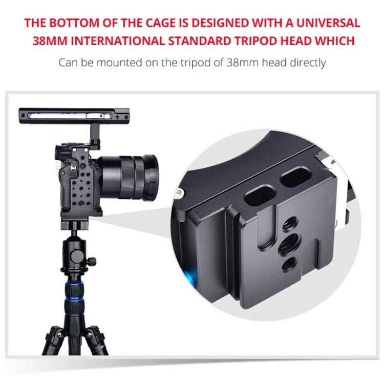 YELANGU CA7 YLG0908A-A Handle Video Camera Cage Stabilizer for  Sony A7K & A7X & A73  & A7S & A7R & A7RII & A7SII(Black) - Camera Cage by YELANGU | Online Shopping UK | buy2fix