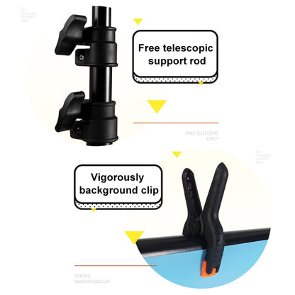 70x75cm T-Shape Photo Studio Background Support Stand Backdrop Crossbar Bracket Kit with Clips, No Backdrop - Camera Accessories by buy2fix | Online Shopping UK | buy2fix