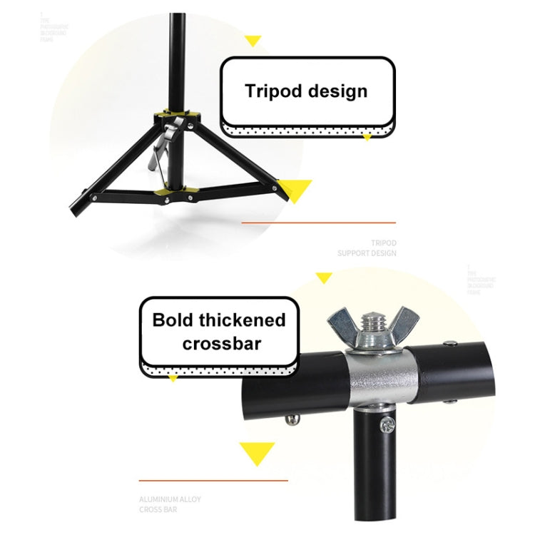 70x75cm T-Shape Photo Studio Background Support Stand Backdrop Crossbar Bracket Kit with Clips, No Backdrop - Camera Accessories by buy2fix | Online Shopping UK | buy2fix