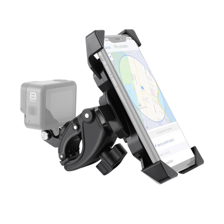 Handlebar Seatpost Pole Mount Bicycle GPS Navigation Handbar Bracket Phone Clamp for GoPro, Suitable for 4.0-6.5 inch Mobile Phones(Black) - DJI & GoPro Accessories by buy2fix | Online Shopping UK | buy2fix