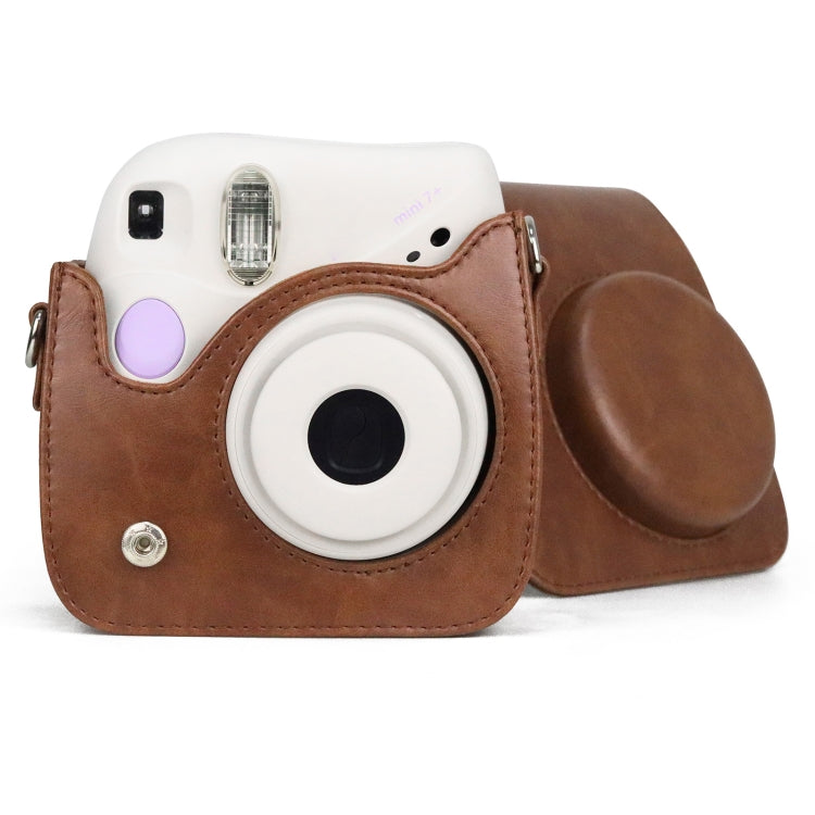 Retro Full Body PU Leather Case Camera  Bag with Strap for FUJIFILM instax mini 7+ (Brown) - Camera Accessories by buy2fix | Online Shopping UK | buy2fix