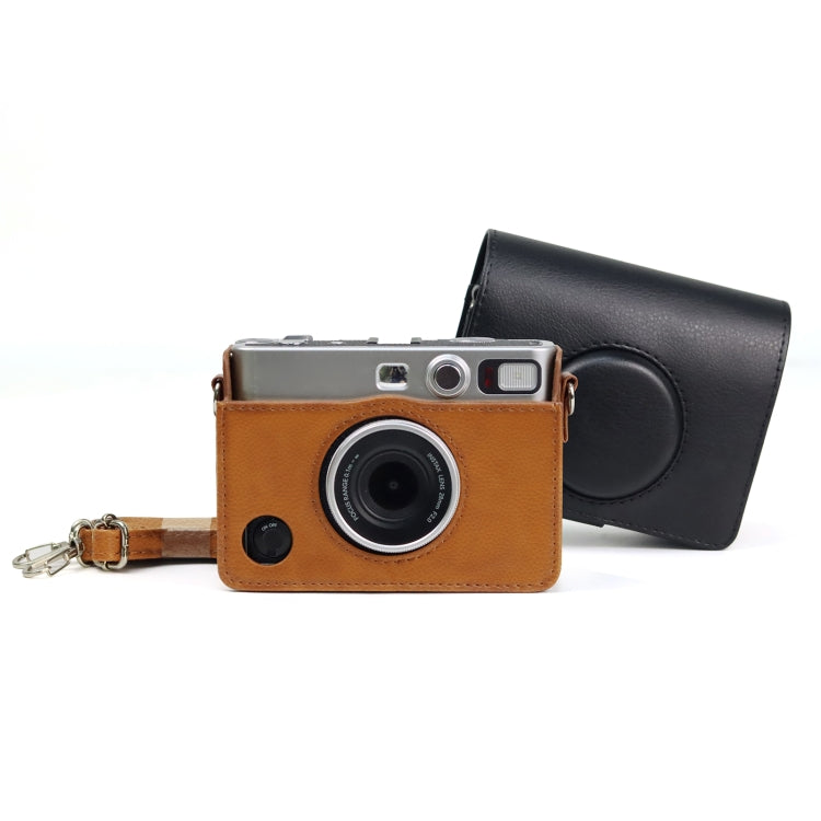 Retro Full Body Camera PU Leather Case Bag with Strap for FUJIFILM instax mini Evo(Brown) - Camera Accessories by buy2fix | Online Shopping UK | buy2fix