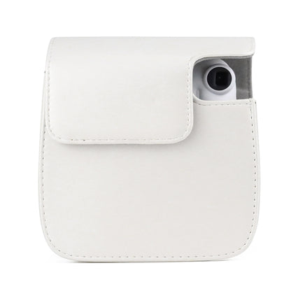 Solid Color Full Body Camera Leather Case Bag with Strap for FUJIFILM Instax mini 11 (White) - Camera Accessories by buy2fix | Online Shopping UK | buy2fix