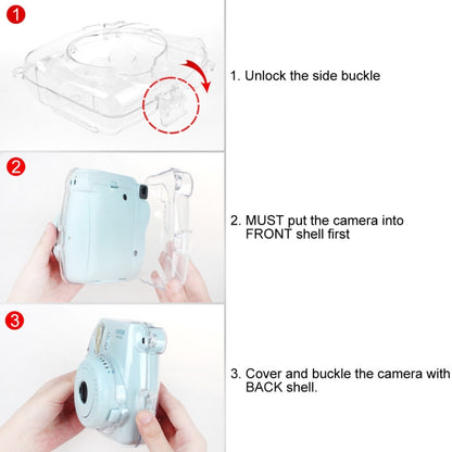 Protective Crystal Shell Case with Strap for FUJIFILM instax mini 9 / mini 8+ / mini 8(Transparent) - Camera Accessories by buy2fix | Online Shopping UK | buy2fix