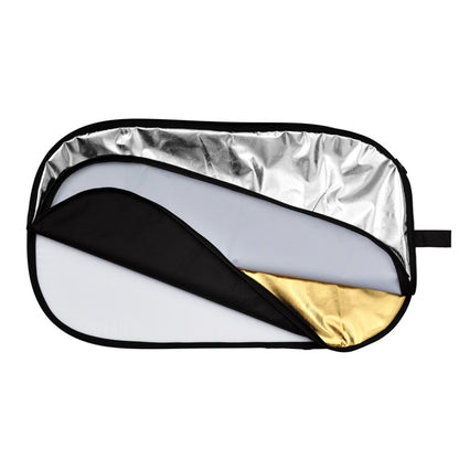 Godox FT05-1 60 x 90cm 5-in-1 Silver / Soft / Gold / White / Black Oval Folding Reflector Board - Camera Accessories by Godox | Online Shopping UK | buy2fix