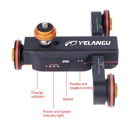 YELANGU L4X Camera Wheel Dolly II Electric Track Slider 3-Wheel Video Pulley Rolling Dolly Car with Remote Control for DSLR / Home DV Cameras, GoPro, Smartphones, Load: 3kg - Camera Dolly by YELANGU | Online Shopping UK | buy2fix