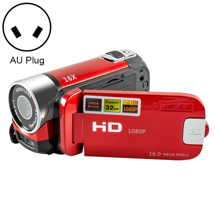 16X Digital Zoom HD 16 Million Pixel Home Travel DV Camera, AU Plug (Red) - Consumer Electronics by buy2fix | Online Shopping UK | buy2fix