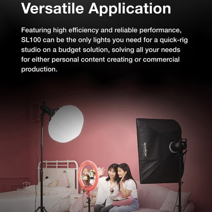 Godox SL100BI 100W 2800-6500K LED Light Studio Continuous Photo Video Light(UK Plug) - Camera Accessories by Godox | Online Shopping UK | buy2fix