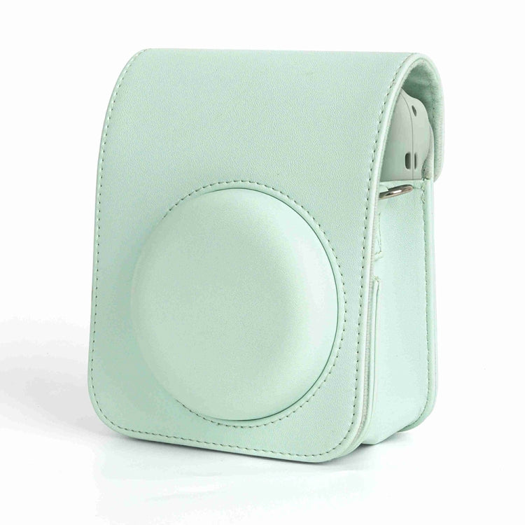 For FUJIFILM instax mini 12 Full Body Leather Case Camera Bag with Strap (Green) - Leather Bag by buy2fix | Online Shopping UK | buy2fix