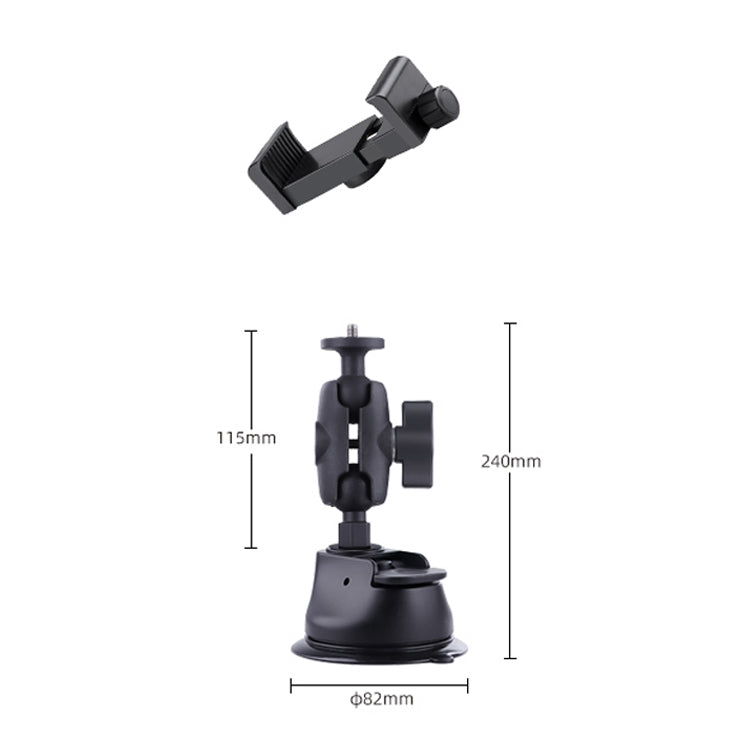 Single Suction Cup Connecting Rod Arm Phone Clamp Mount (Black) - DJI & GoPro Accessories by buy2fix | Online Shopping UK | buy2fix