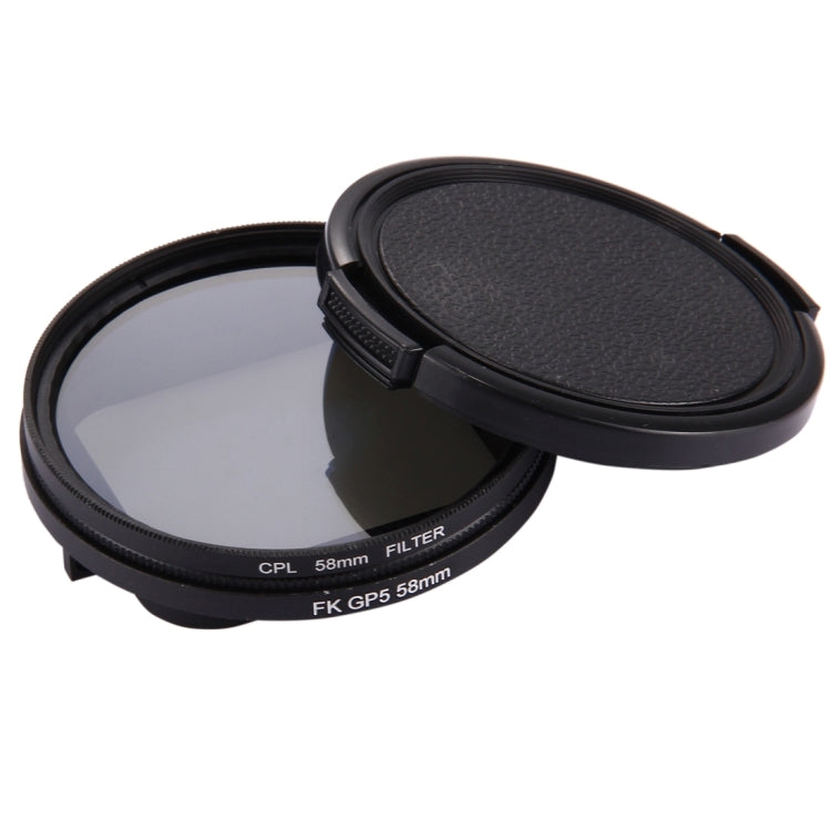 58mm 3 in 1 Round Circle CPL Lens Filter with Cap for GoPro HERO7 Black/6 /5 - Lens Filter by JSR | Online Shopping UK | buy2fix