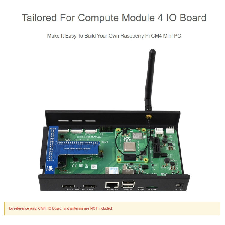 Waveshare Metal Box A for Raspberry Pi CM4 IO Board, with Cooling Fan - Modules Expansions Accessories by WAVESHARE | Online Shopping UK | buy2fix