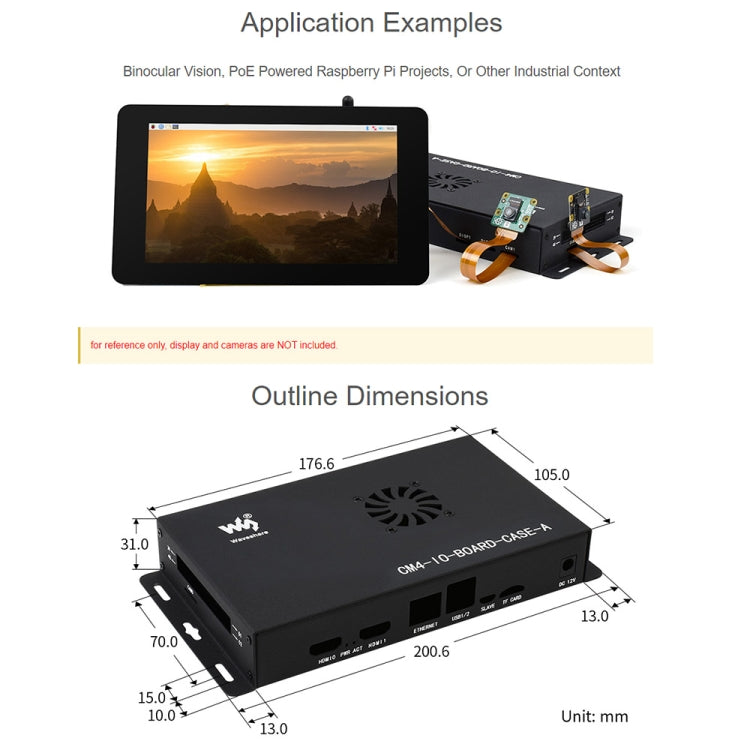 Waveshare Metal Box A for Raspberry Pi CM4 IO Board, with Cooling Fan - Consumer Electronics by WAVESHARE | Online Shopping UK | buy2fix