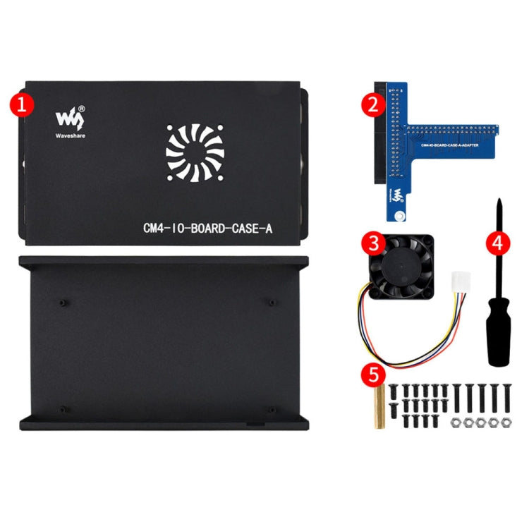 Waveshare Metal Box A for Raspberry Pi CM4 IO Board, with Cooling Fan - Modules Expansions Accessories by WAVESHARE | Online Shopping UK | buy2fix