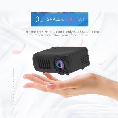 A2000 Portable Projector 800 Lumen LCD Home Theater Video Projector, Support 1080P, EU Plug (Black) - Consumer Electronics by buy2fix | Online Shopping UK | buy2fix