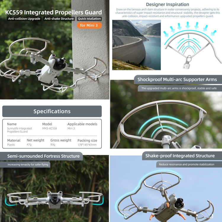 For DJI Mini 3 Sunnylife Drone Propeller Protective Guard Anti-collision Ring (Grey) -  by Sunnylife | Online Shopping UK | buy2fix