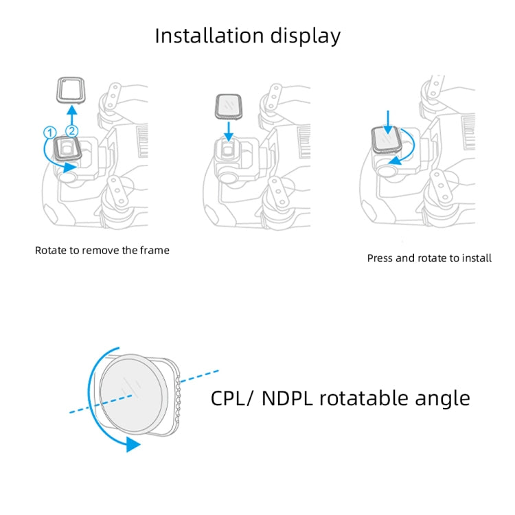 JSR Drone Variable VND 2-5 Stop Lens Filter for DJI MAVIC Air 2 - Lens Filter by JSR | Online Shopping UK | buy2fix