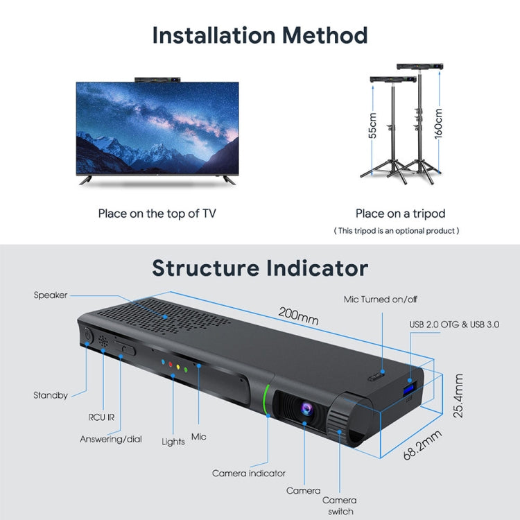 MECOOL KA2 Video Calling on TV Android 10.0 Smart TV Box with Remote Control, Amlogic S905X4 Quad Core Cortex A35, 4GB+64GB, Dual-Band / Ethernet / Camera(AU Plug) - Amlogic S905 by MECOOL | Online Shopping UK | buy2fix