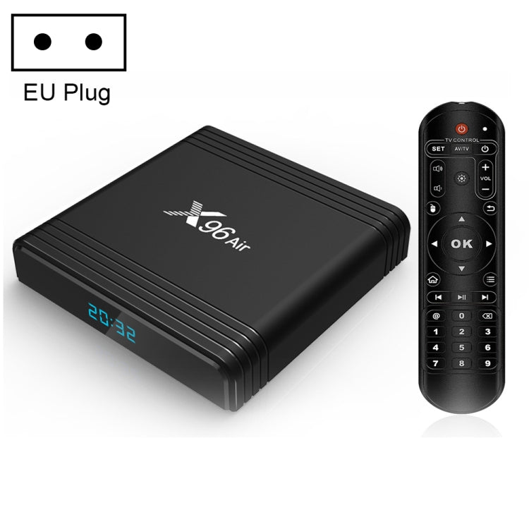 X96 Air 8K Smart TV BOX Android 9.0 Media Player with Remote Control, Quad-core Amlogic S905X3, RAM: 4GB, ROM: 32GB, Dual Band WiFi, Bluetooth, EU Plug - Consumer Electronics by buy2fix | Online Shopping UK | buy2fix