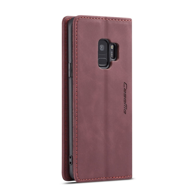 CaseMe-013 Multifunctional Retro Frosted Horizontal Flip Leather Case with Card Slot & Holder & Wallet for Galaxy S9(Wine Red) - Galaxy Phone Cases by CaseMe | Online Shopping UK | buy2fix