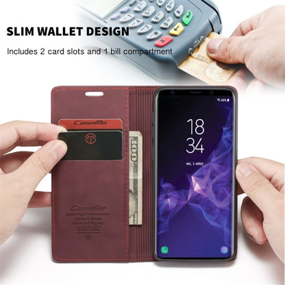 CaseMe-013 Multifunctional Retro Frosted Horizontal Flip Leather Case with Card Slot & Holder & Wallet for Galaxy S9(Wine Red) - Galaxy Phone Cases by CaseMe | Online Shopping UK | buy2fix