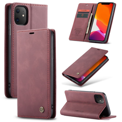CaseMe-013 Multifunctional Horizontal Flip Leather Case with Card Slot & Holder & Wallet for iPhone 11(Wine) - Apple Accessories by CaseMe | Online Shopping UK | buy2fix