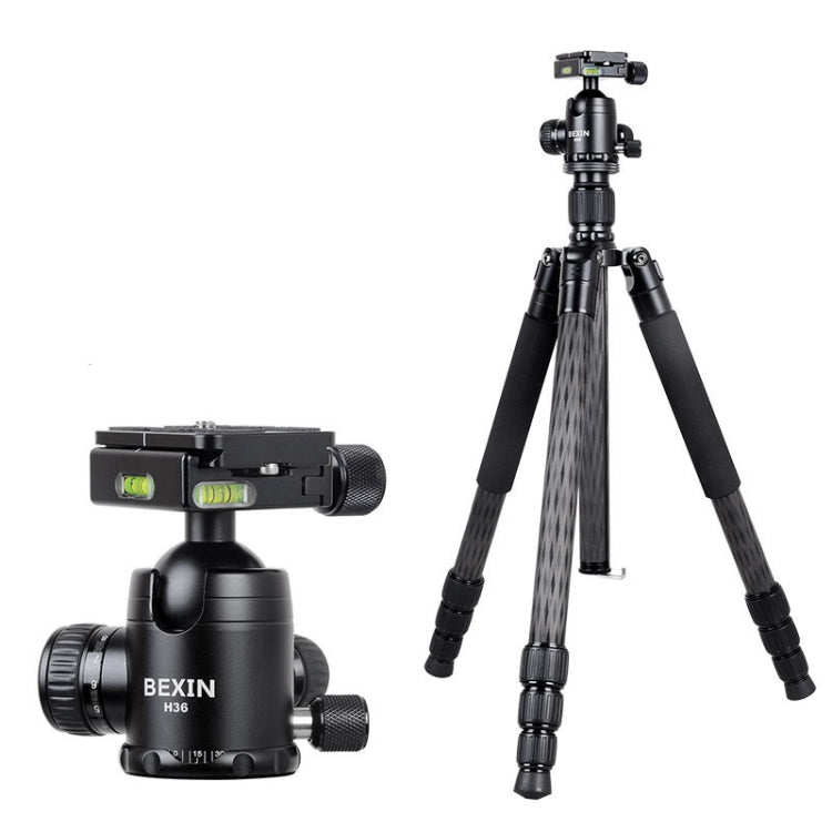 BEXIN W284C H36 Carbon Fiber Professional Photo Tripod for DSLR Camera - Camera Accessories by BEXIN | Online Shopping UK | buy2fix