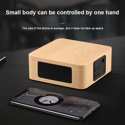 Q1A Bluetooth 4.2 Mini Wooden Double Horns Bluetooth Speaker(Yellow Wood Texture) - Mini Speaker by buy2fix | Online Shopping UK | buy2fix