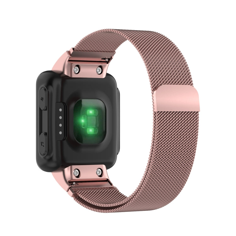 For Garmin Forerunner 35 / 30 Milanese Watch Band(Rose Pink) - Smart Wear by buy2fix | Online Shopping UK | buy2fix