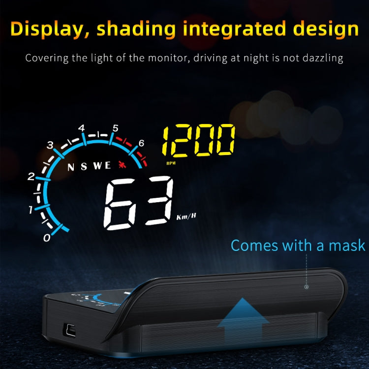 M12 OBD2 + GPS Mode Car Head-up Display HUD Overspeed / Speed / Water Temperature / Low Voltage / Fault Alarm -  by buy2fix | Online Shopping UK | buy2fix