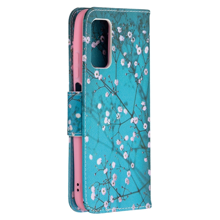 For Xiaomi Poco M3 Colored Drawing Pattern Horizontal Flip Leather Case with Holder & Card Slots & Wallet(Plum Blossom) - Xiaomi Accessories by buy2fix | Online Shopping UK | buy2fix