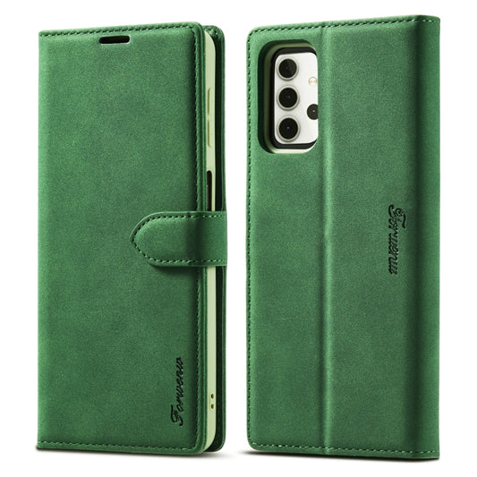 For Samsung Galaxy A32 5G Forwenw F1 Series Matte Strong Magnetism Horizontal Flip Leather Case with Holder & Card Slots & Wallet & Photo Frame(Green) - Galaxy Phone Cases by Forwenw | Online Shopping UK | buy2fix