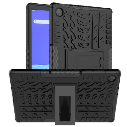 For Lenovo Tab M10 HD Gen 2 (TB-X306F) Tire Texture TPU+PC Shockproof Case with Holder(Black) - Lenovo by buy2fix | Online Shopping UK | buy2fix