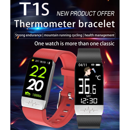 T1S 1.14 inch Screen IP67 Waterproof Smart Bracelet, Support Blood Oxygen Monitoring / Body Temperature Monitoring / Heart Rate Monitoring(Black) - Smart Wear by buy2fix | Online Shopping UK | buy2fix