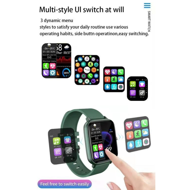 P6 1.54 inch TFT Color Screen IP68 Waterproof Smart Bracket, Support Bluetooth Call / Sleep Monitoring / Heart Rate Monitoring(Green) - Smart Wear by buy2fix | Online Shopping UK | buy2fix