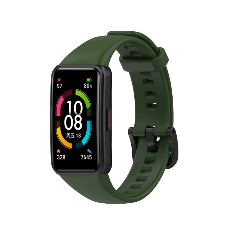 For Huawei Honor Band 6 TPU Watch Band, Size: One Size(Army Green) - Smart Wear by buy2fix | Online Shopping UK | buy2fix