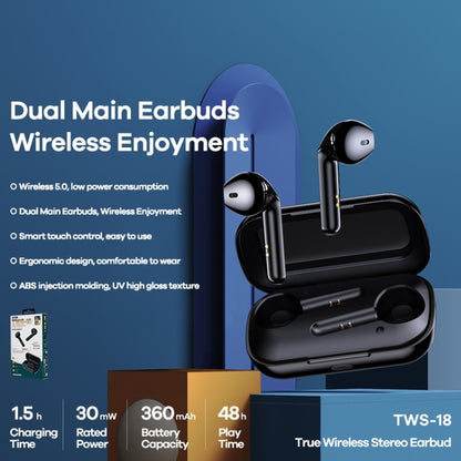 Remax TWS-18 Bluetooth 5.0 True Wireless Stereo Bluetooth Earphone(White) - TWS Earphone by REMAX | Online Shopping UK | buy2fix