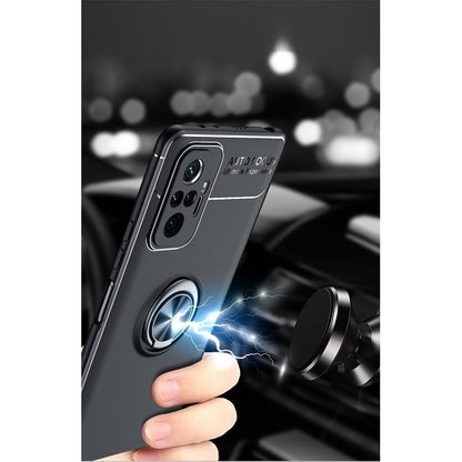 For Xiaomi Redmi Note 10 Pro Metal Ring Holder 360 Degree Rotating TPU Case(Blue+Blue) - Xiaomi Cases by buy2fix | Online Shopping UK | buy2fix