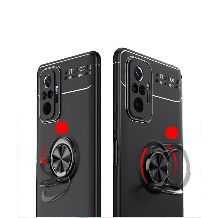 For Xiaomi Redmi Note 10 Pro Metal Ring Holder 360 Degree Rotating TPU Case(Red+Red) - Xiaomi Cases by buy2fix | Online Shopping UK | buy2fix