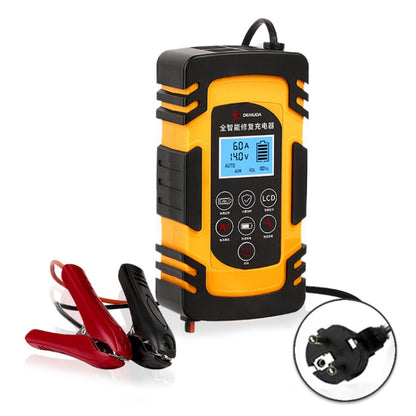 DEMUDA DC-80 Car Battery Charger 12V/24V Intelligent Pulse Repair Type Lead-acid Battery, Plug Type:EU Plug(Yellow) - In Car by buy2fix | Online Shopping UK | buy2fix