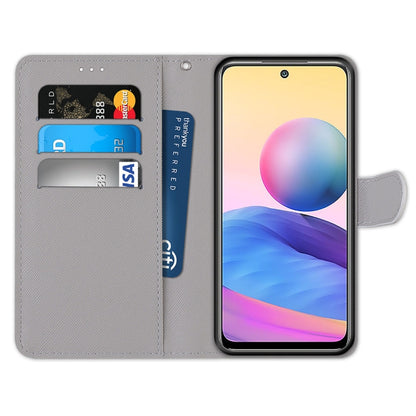 For Xiaomi Redmi Note 10 5G Coloured Drawing Cross Texture Horizontal Flip PU Leather Case with Holder & Card Slots & Wallet & Lanyard(White Kitten) - Xiaomi Cases by buy2fix | Online Shopping UK | buy2fix